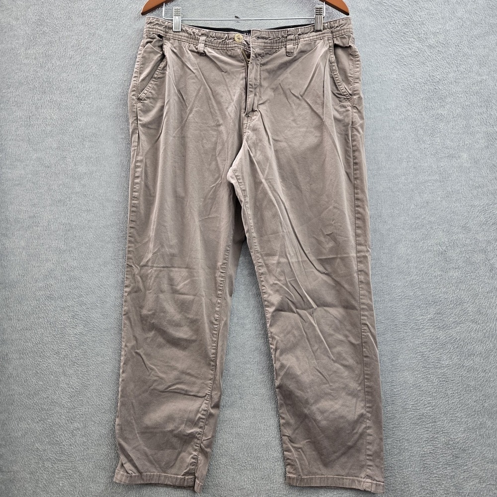 Curve Appeal Women Pants 14/32 Taupe Denim Chino‎ Button Zipper Curvy 25"